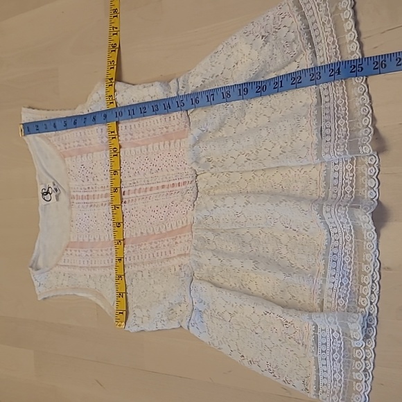 LIKE NEW Anthropologie One September White and Pink Sleeveless/Lace/Peplum Tank - Picture 5 of 11